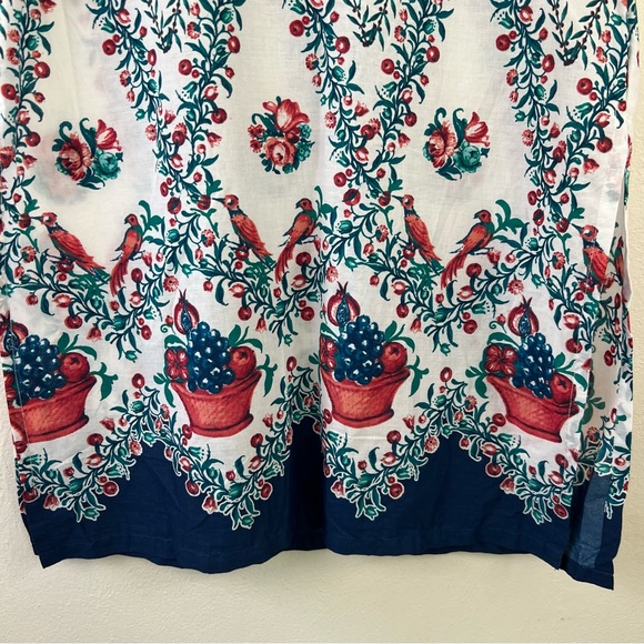 W For Woman 100% Cotton Short Sleeve Bird Printed Traditional Ethnic Kurta - Picture 6 of 16